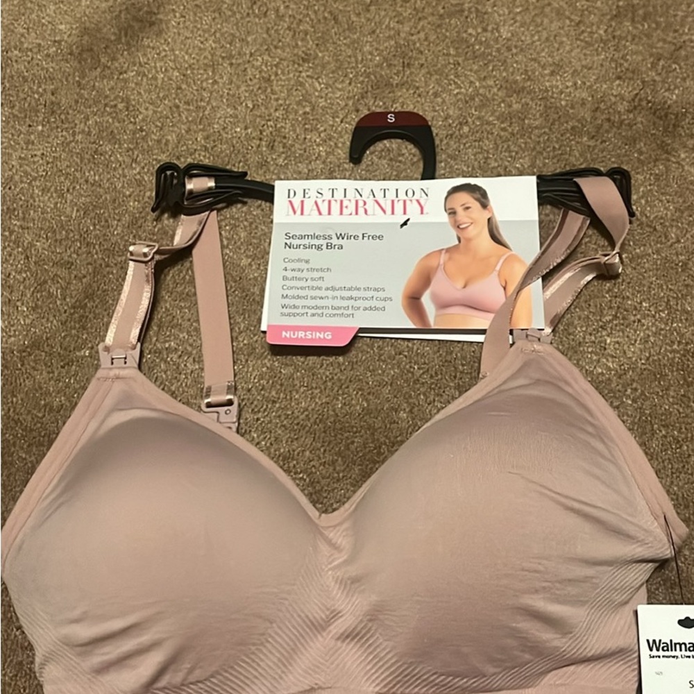 Destination Maternity Seamless Wire-Free Nursing Bra - beige Sz small